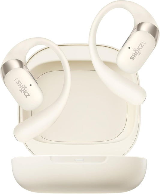 SHOKZ OpenFit 2 Open-Ear Headphones, True Wireless Bluetooth Earphones with Microphone, Beige(Renewed)