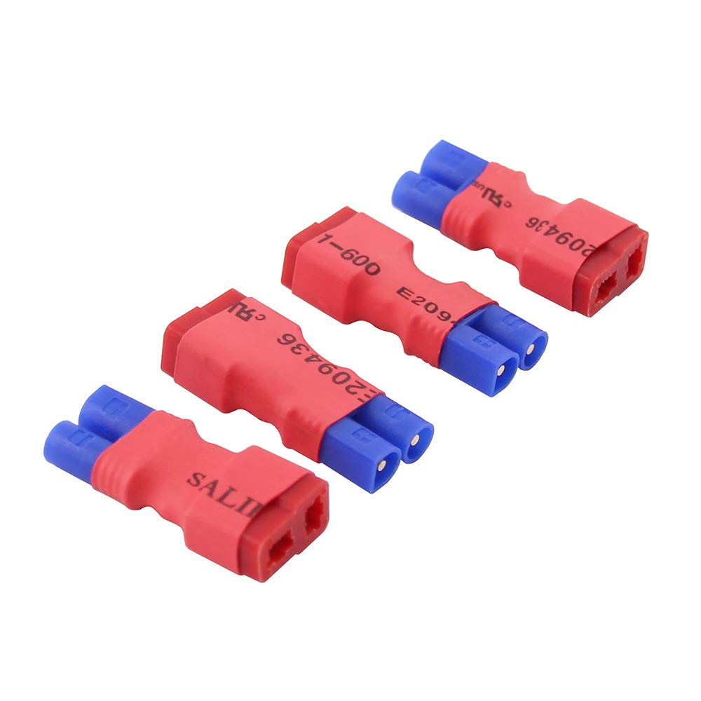 OliRC 4pcs No Wires Connector: EC2 Male to Female T-Plug Style Adapter(C37-4)
