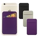 Fulgamo 3Pack Cell Phone Card Holder Stick On, Phone Wallet Double Pocket for Back of Phone Case, ID/Credit Cards Wallet Sticker Stretchy for All