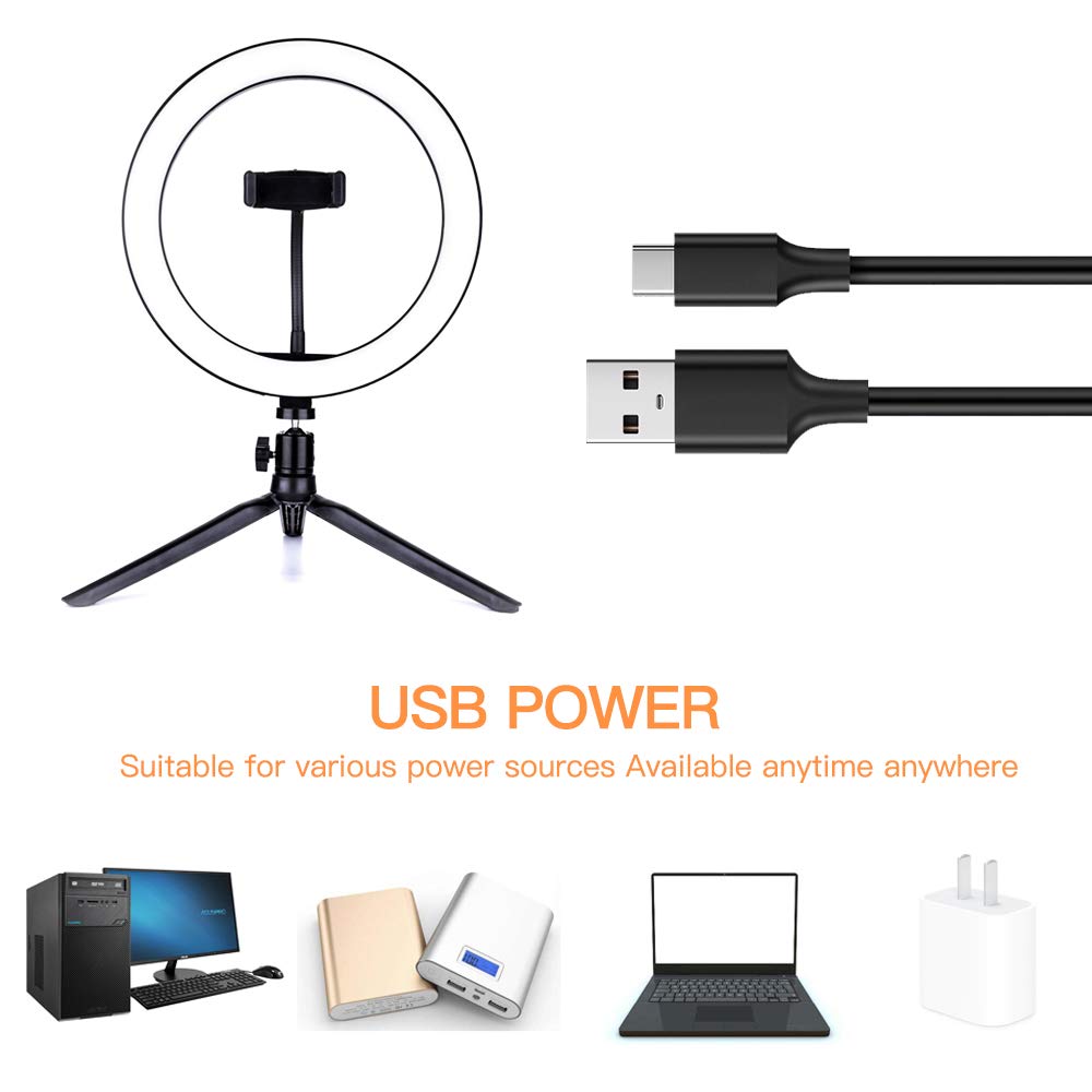 Ring Light with Stand OEBLD Dimmable Desk Selfie Ring Light with Phone Holder for Video Photography Remote Control for Makeup Live Streaming YouTube