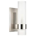 Linea di Liara Teramo Farmhouse Brushed Nickel Wall Sconce Wall Lighting Modern Bathroom Wall Sconces Wall Lights for Hallway and Bedroom Wall Sconce