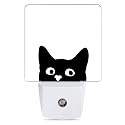 Jopowide Black Cat Cute Dusk to Dawn Night Light, Auto Sensor Lamp Home Indoor Stairway Kitchen Corridor, Night Lights Plug into Wall Decor, Boys