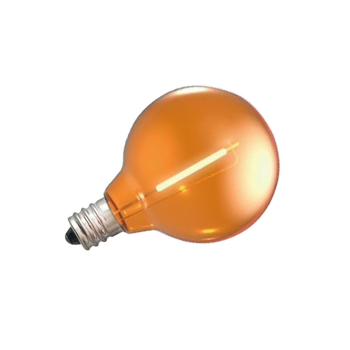 NICONIK 25 Pack G40 Orange LED Replacement Christmas Light Bulbs,E12 Candelabra Base, Shatterproof Plastic, for Christmas Outdoor String Lights