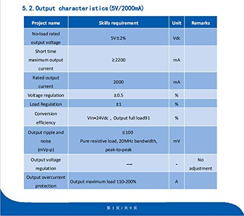 HI-Link 24V to 5V 10W 2000mA DC to DC Isolated Power Module 5v/12v/15v/24v DCDC Switching Power Module (10D2405B,1 Pcs)