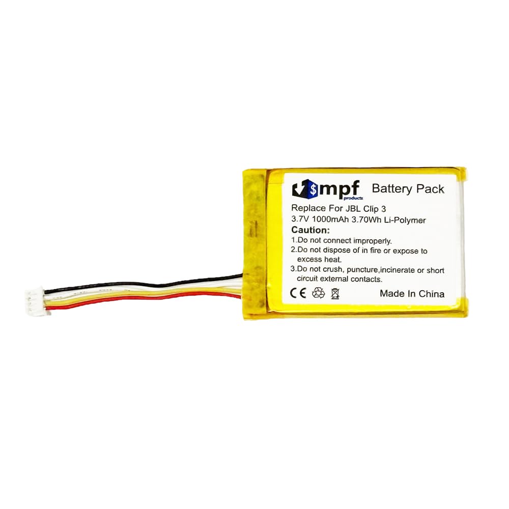 MPF Products 1000mAh L0721-LF Battery Replacement Compatible with JBL Clip 3 Portable Bluetooth Wireless Speaker