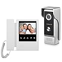 AMOCAM Video Door Phone System, 4.3 Inches Touch Monitor Wired Video Intercom Doorbell Kits, IR Night Vision Camera Door Intercom, Doorphone Telephone