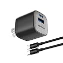 DIKEQINN GaN Charger, 45W Fast Charging, Compact and Foldable Plug USB?C Wall Charger, Compatible with iPhone 17 Series, MacBook, iPad, Samsung Galaxy