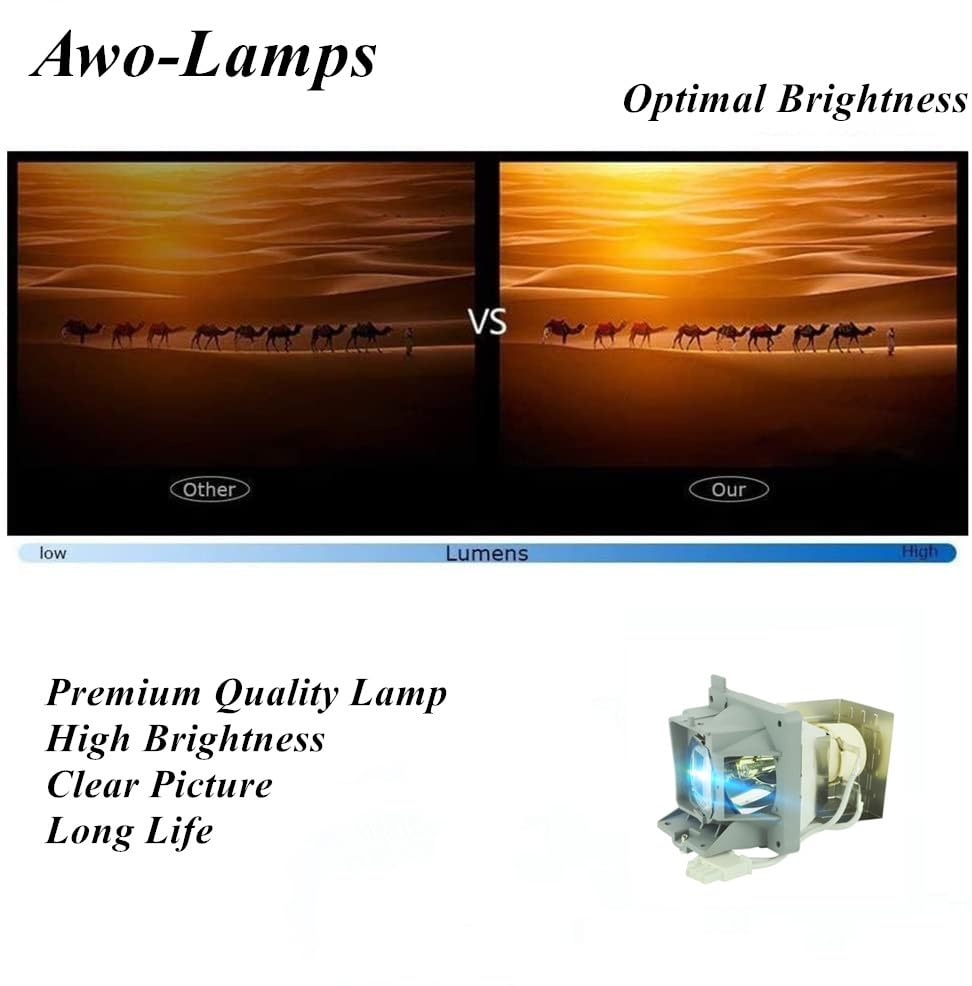 AWO Original UHP Lamp Bulb for 5J.JCJ05.001 / 5J.JEC05.001 with Housing Fit for BenQ MX704 MW705 Projectors