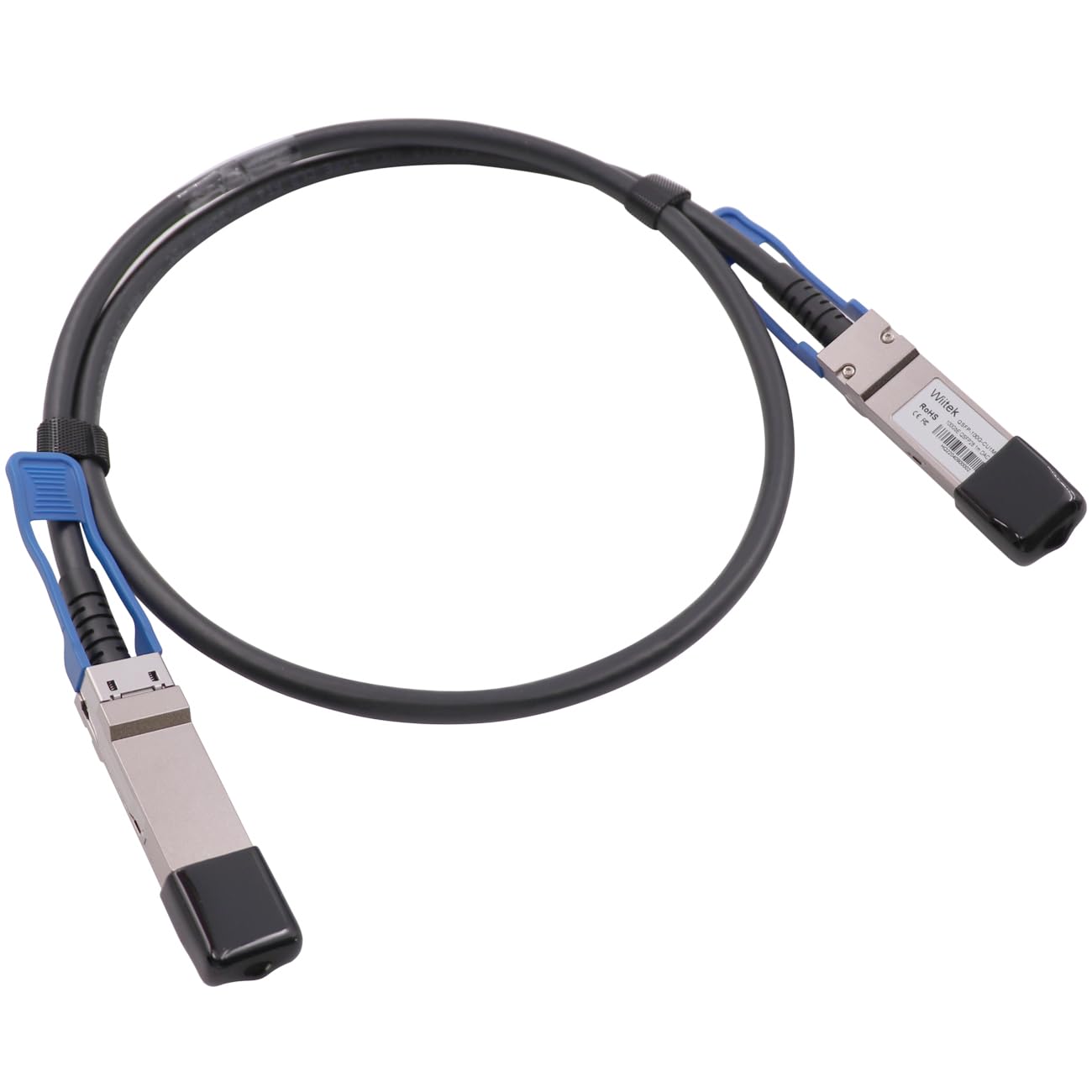 Wiitek 100GbE QSFP28 DAC Twinax Cable, 1m 100GBASE-CR Passive Copper Cable, Compatible for Cisco, Ubiquiti, Mikrotik, Netgear, Supermicro, Open Source