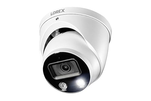 Lorex 4K Ultra HD Smart Deterrence Indoor/Outdoor IP Metal Dome Security Add-On Camera with Smart Motion Detection Plus | Two-Way Talk Audio (Requires