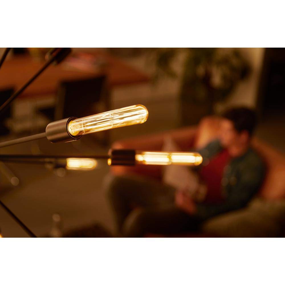 Philips LED Dimmable T20 Vintage Light Bulb: 400-Lumens, 2000-Kelvin, 7.5-Watt (40-Watt Equivalent), Amber, E26 Medium Screw Base, 538942