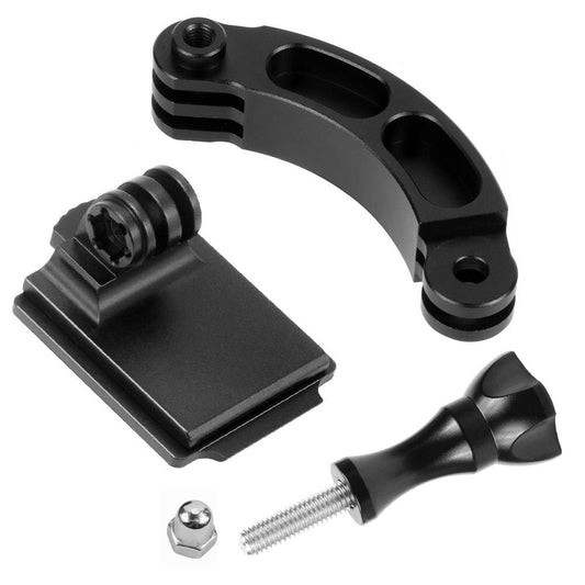 NovelGoal Aluminum 3 Hole NVG Helmet Mount Bracket Base with Extension Arm Screw Adapter Compatible with Go-pro OSMO Action Camera (Whole Set)