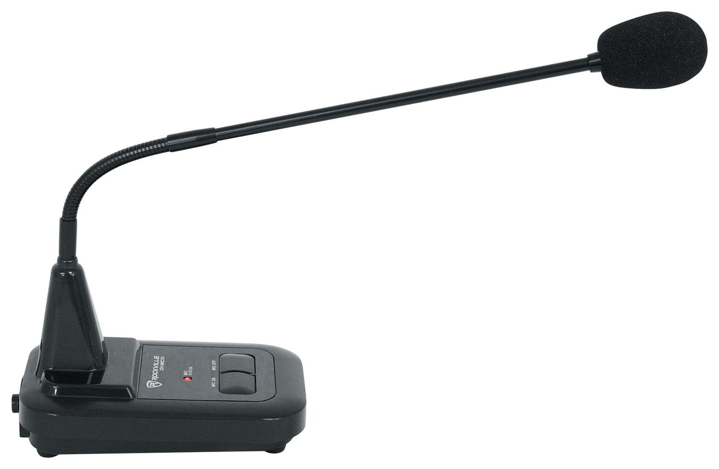 Rockville CH-MIC70 Push-to-Talk Condenser Gooseneck Paging Microphone, Built-in Chimes, Flexible Stand, for Commercial Announcements
