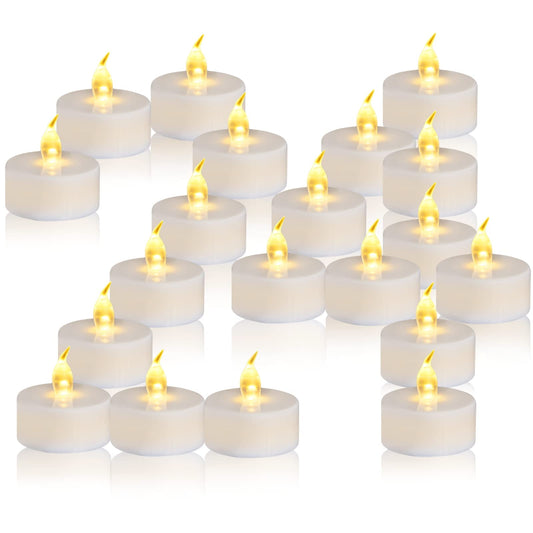 redfruit 24 Pack Flameless Tealight Candle: Battery - Powered Tea Light Candles,Bright Flickering Holiday Gift Electric Tealights Candles,for Seasonal