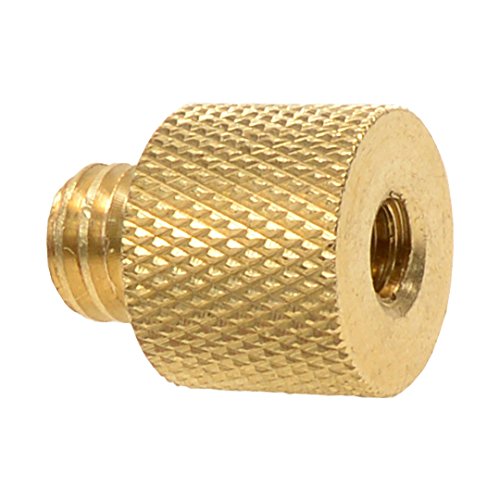 Foto&Tech Brass Screw Adapter Spigot 1/4"-20 Female to 3/8"-16 Male Threaded Male Tripod Thread Reducer Compatible with Camera Cage/Shoulder