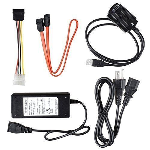 Generic SATA/PATA/IDE Drive to USB 2.0 Adapter Converter Cable for 2.5/3.5 Inch Hard Drive/5 inch Optical Drive with External AC Power Adapter