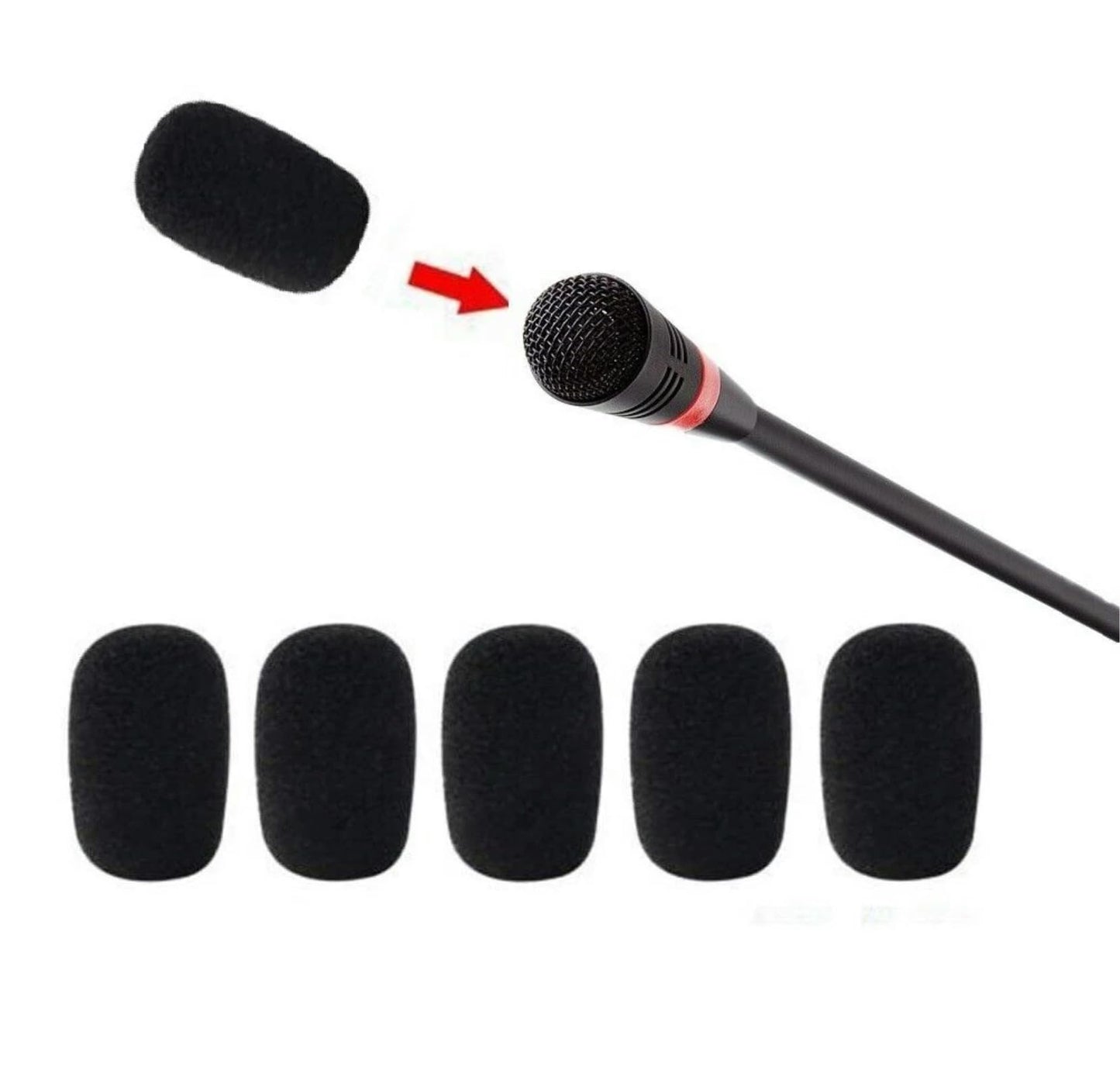 5 Pack Black Replacement Microphone Sponge Wind Shield Windscreen Foam Cover for Microphone Windscreen for Shure CVG18-B/C Gooseneck Condenser Mic