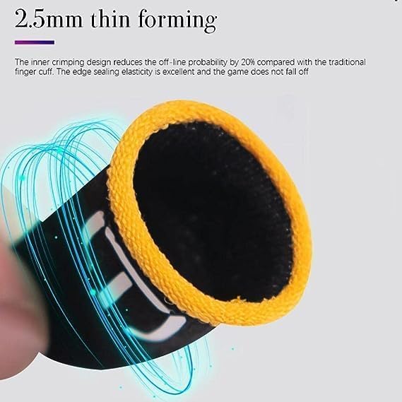 3 Pair Black Patterns Gaming Finger Sleeves Breathable Fingertips Gameler Sweatproof Games-Slip Thumb GR9l5 Gloves for Mobile, Cell Phone Gaming