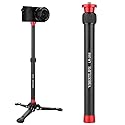 LR-252 Monopod 2 Sections Extendable 26.5-44cm Aluminum Alloy Adjustable Desktop Tripod Extension Rod with 1/4" &3/8" Screw Interface Suitable