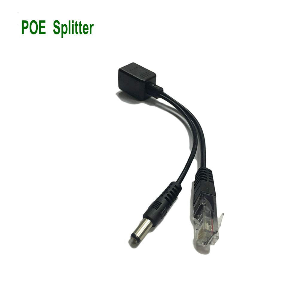 EB-LINK 2 Pcs PoE Adapter Cable RJ45 Passive PoE Splitter with 5.5x2.1 mm DC Connector Passive Power Over Ethernet 12v Synthesizer Separator Combiner