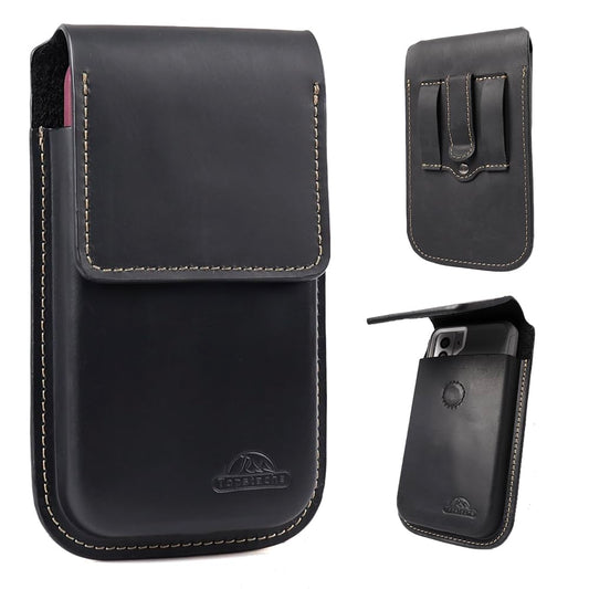 Topstache Leather Cell Phone Holster for Galaxy S25/S24/S23 Ultra & Plus - Belt Clip Cell Phone Case for iPhone 17/16/15/14 Pro Max & Plus - Leather