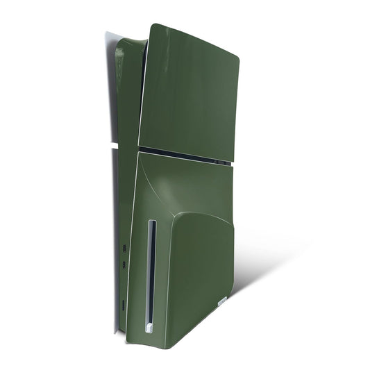 MightySkins Skin Compatible with PlayStation 5 Slim Disk Edition Console Only - Solid Olive | Protective, Durable, and Unique Vinyl Decal wrap Cover |