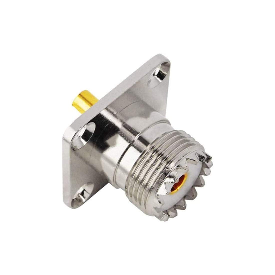 bnafes UHF Female SO239 4-Hole Panel Chassis Mount Flange Adapter Solder Cup RF Coaxial Coax Connector for PL259 Male Plug Pack of 4