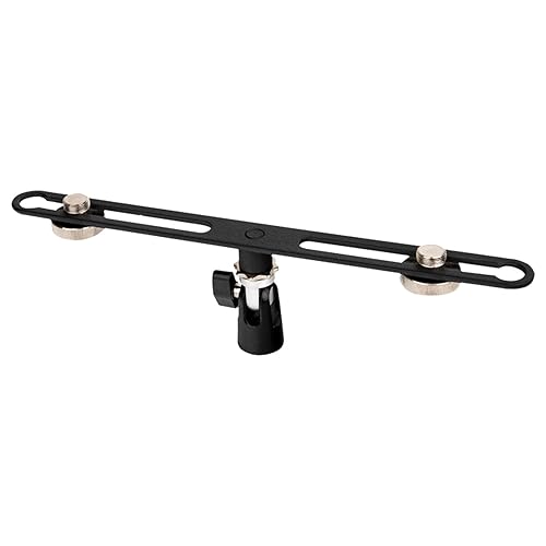 Generic Mas020, Adjustable Stereo Microphone Bar, with 5/8inch Screws, for Accommodates Two Microphones, Vocal Recording Press Conference Broadcasting
