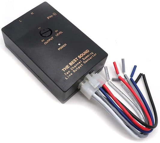 QLZDGH Car High to Low 2 Channel Line Output Converter RCA Car Line Converter Output Adapter Black