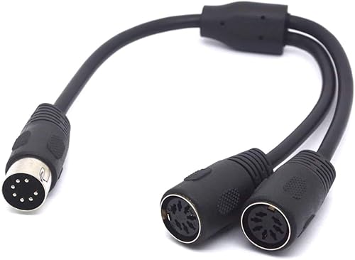 GLHONG 7 Pin Din Splitter Cable, 7- Pin Plug Male to 2 DIN Female Jack Adapter Y Lead for Bang Olufsen Naim Quad Stereo Systems