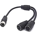 GLHONG 7 Pin Din Splitter Cable, 7- Pin Plug Male to 2 DIN Female Jack Adapter Y Lead for Bang Olufsen Naim Quad Stereo Systems
