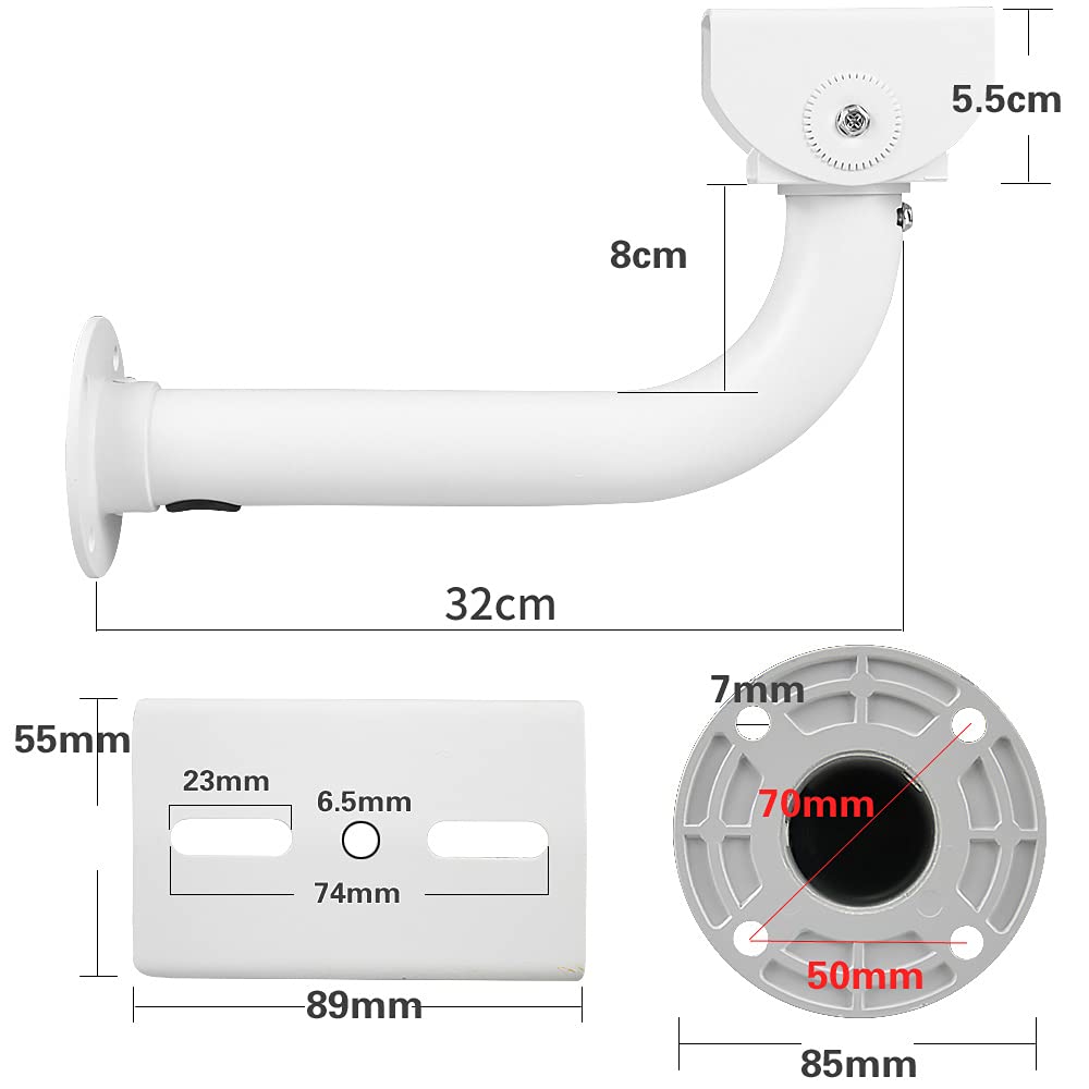 compcctv CCTV Security Camera Mount Bracket, Surveillance Camera Bracket Wall Mounting for Universal Indoor Outdoor CCTV Housing Mount/L Mount/Dome