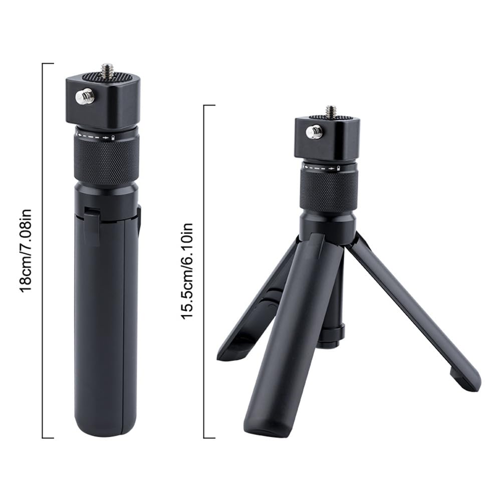 Bullet Time Handle Tripod Rotating Grip for Insta360 X5/X4/X3, DJI OSMO Pocket 3, GoPro - 360° Rotating Grip, 1/4" Thread, 6 lbs Capacity, Compact