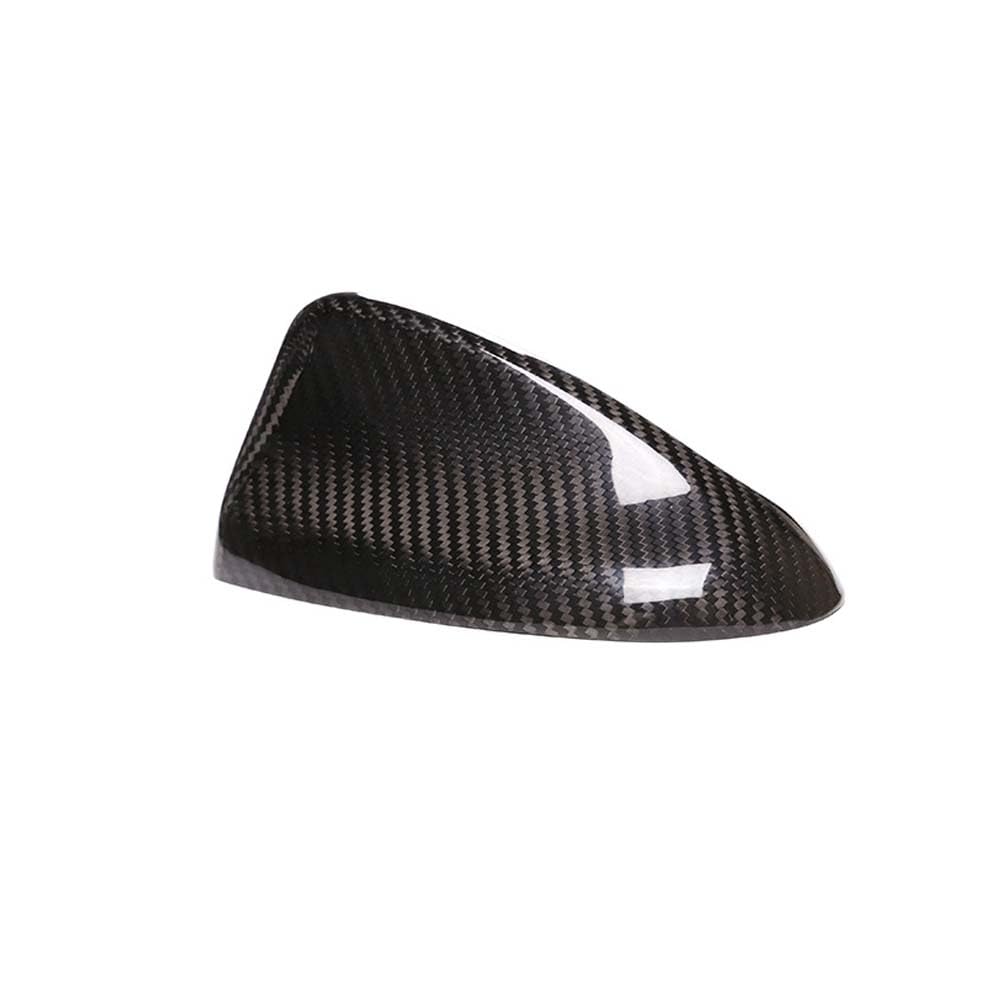 Real Carbon Fiber Car Roof Shark Fin Antenna Cover Radio Signal Base Caps Trim fit for Alfa Romeo Giulia Stelvio Accessories (Black)