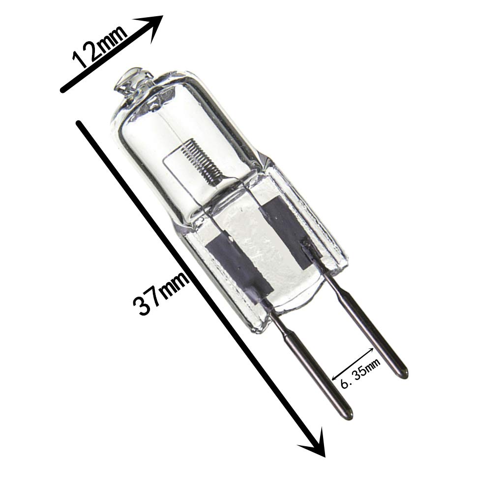 GY6.35 Halogen Bulbs 20W G6.35 20 Watt 12V Halogen Lamps 12 Volt JC Type Halogen Light Bulb,G6.35 GY6.35 Bi-Pin Base,Clear Glass Lens,Warm White