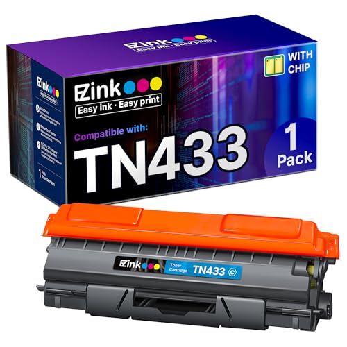 E-Z Ink TN433 Toner Cartridge Compatible for Brother TN-433 TN431,1 Cyan