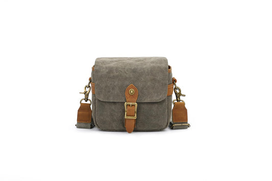 Vintage Canvas DSLR/SLR Camera Bag - Thick Protective Case for Camera and Lens - Water Resistant - Sling Shoulder Bag for Photography, Hiking