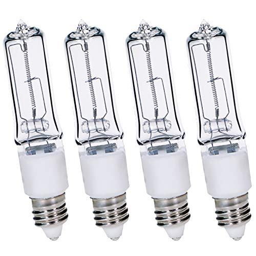 Comyan JDE11 100W Halogen Bulb,E11 Mini Base,Dimmable,T4 Bulb,2800K,4-Pack
