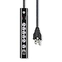 OSKOS PD20W USB-C Charger, Two USB Ports (1A1C), 6 outlets Power Strip with 6FT 14/3 Braided Cord, 1080 Joules Surge Protected, 15A Built-in Circuit
