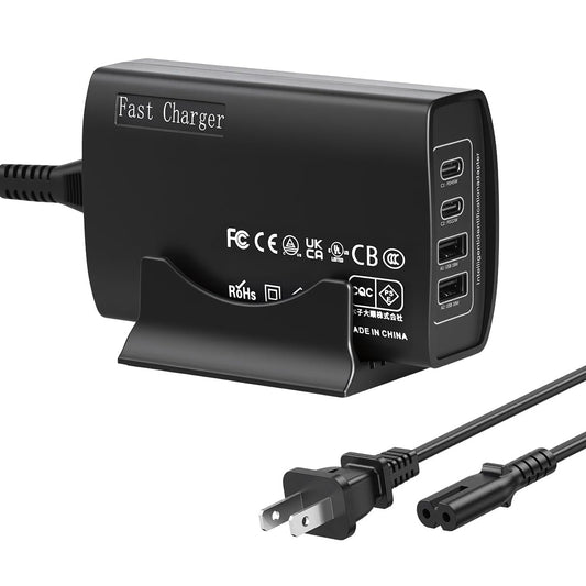 USB C Fast Charger Block 100W Full Power Independent Output Charging Station for Multiple Devices, 4 Port Desktop Charging Station Portable Multi