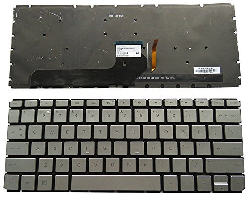 New US Silver Backlit English Laptop Keyboard (Without Frame) Replacement for HP Envy 13-D 13-D010NR 13-D040NR 13-D040WM 13-d007nf 13-d010ca 13-d020nr