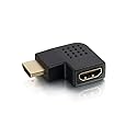 C2G HDMI Adapter, HDMI Right Angle Adapter, Fits in Tight Spaces, for Wall Mounted TVs, 90 Degrees, Cables to Go 43291