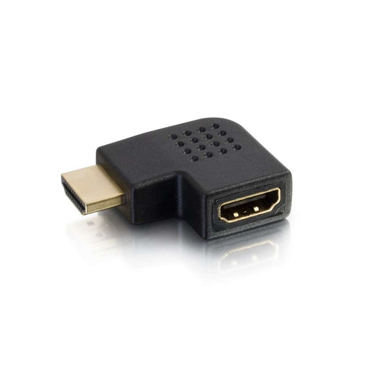 C2G HDMI Adapter, HDMI Right Angle Adapter, Fits in Tight Spaces, for Wall Mounted TVs, 90 Degrees, Cables to Go 43291