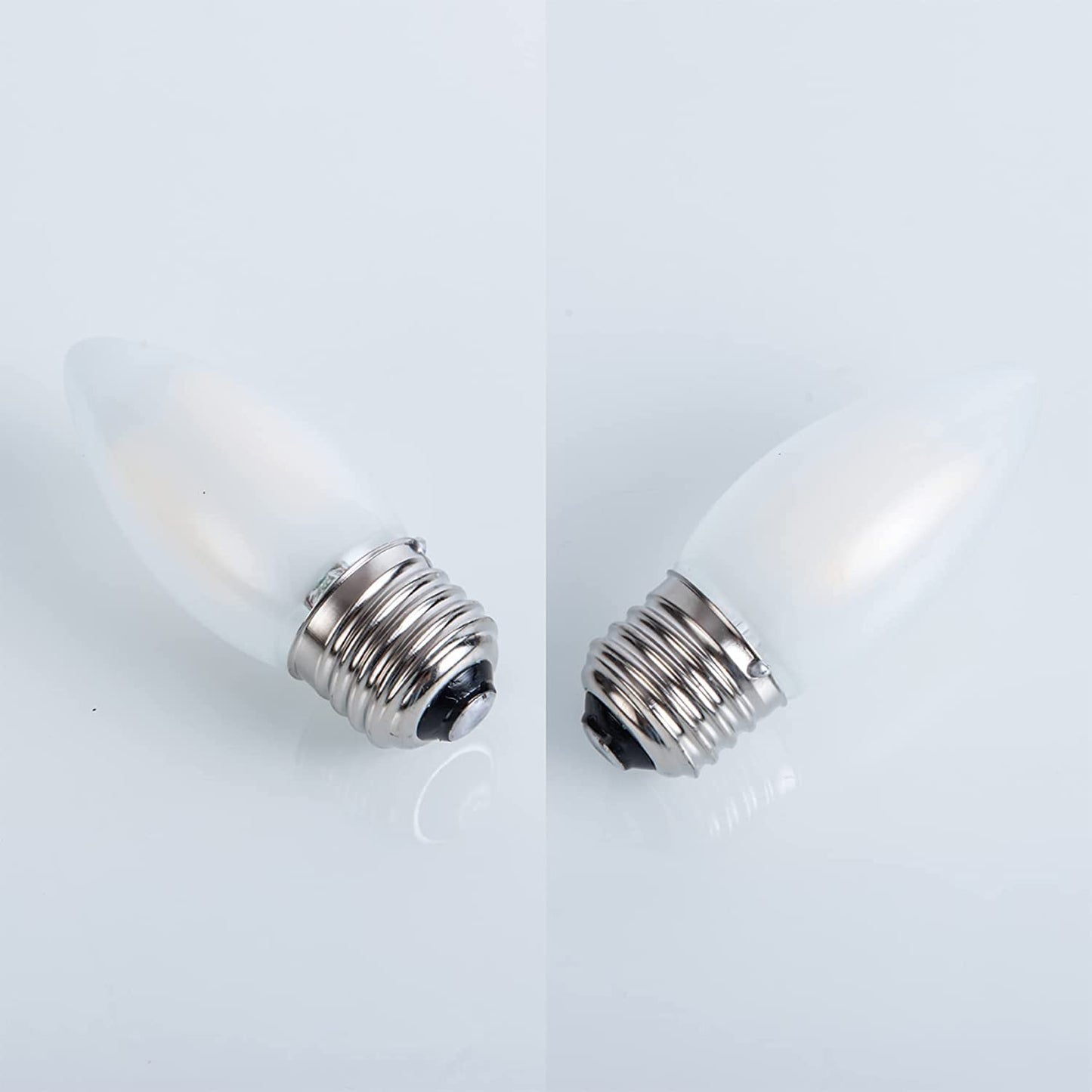 Jacqings E26 Candelabra LED Light Bulbs Frosted Chandelier B11 Torpedo Tip Dimmable 2W 25 Watt Equivalent 2700K Warm White Decorative Candle Bulbs (6