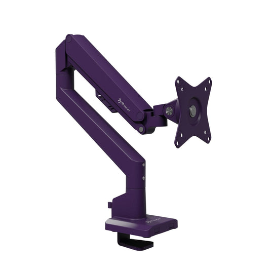Arozzi Alzare Neo Single Gas Spring Monitor Arm - Full Motion, Height Adjustable 8.3":19.7", VESA 75/100, Cable Management - C-Clamp & Grommet Mount