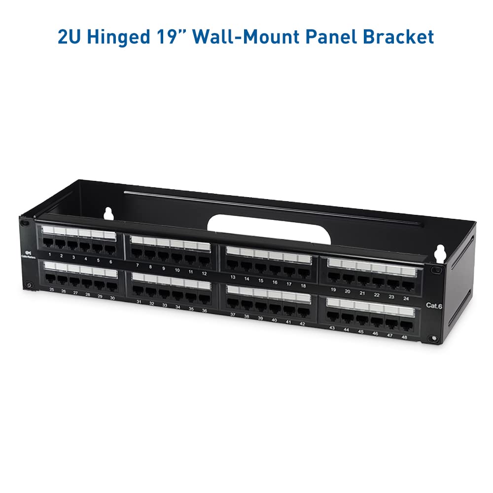 Cable Matters 2U Hinged 19" Wall Mount Panel Bracket, 55.1 Lbs Max Load, 2U Rack, 19 Inch Rack, 19-Inch Wall Mount Bracket/WallMount Patch Panel