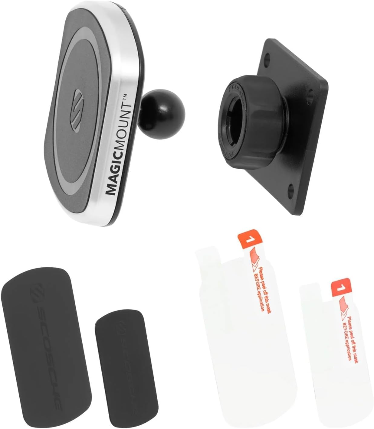Scosche MagicMount Pro2 Magnetic Car Cell Phone Holder with AMPS Mounting Plate for Scosche/ProClip Vehicle Specific Mount Bases, Phone Stand