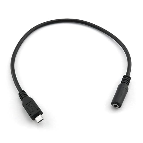 DGHAOP Micro USB Male to 3.5mm Female AUX Audio Wire Cord for Headset Adapter Active Clip Microphone
