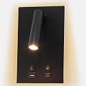 Newhouse Lighting 5 in. W x 9 in. L Vera Spotlight Reading Light in Matte Black with USB-A and USB-C Charging Ports NHRL-VE-BLK, Bedside Lamp