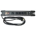 5 Outlet All-Metal Magnetic Power Strip with 2.4A USB, N35 Magnets, 8 Foot Cord